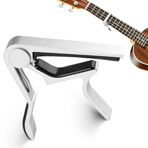 DuEgg Capodastre, Métal Capodastre Guitare, Double Usage Capo Guitare, Capo Adapté aux Guitares Folk et aux Guitares Électriques |Argenté
