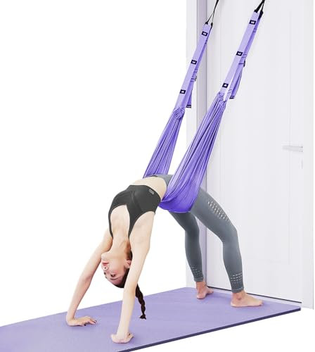 Flintronic Aerial Yoga Hängematte, Yoga Schaukel Nylon Anti-Schwerkraft Hängematte, Yogagurt Beinstretcher, Hochelastischer Stretching Band für Ballett Pilates Spagat Gymnastik