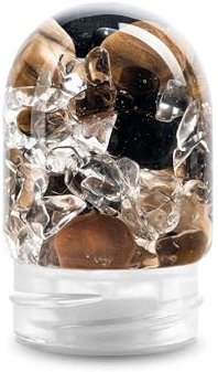 VitaJuwel GemPod COURAGE | Edelsteinmodul für VitaJuwel Flaschen und Karaffen mit Turmalin, Versteinertem Holz, Rauchquarz & Bergkristall für Klarheit, Innere Stärke & Entschlossenheit