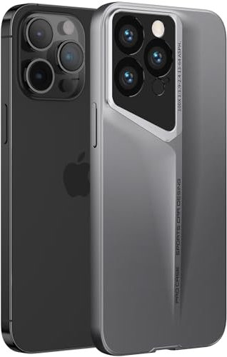 Wibrthz Schutzhülle für iPhone 15 Pro, Einzigartiges Luxus-Supercar-Design, Ultradünn Harter PC Stoßfest Kratzfest rutschfest Schützende Robuste Hülle für iPhone 15 Pro(Grau)