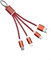 Tranzmtz - Keyring Multi USB 3A Fast Charging 3-in-1 Short Keychain Cable with USB Type C/USB/Micro USB/Phone Connectors - for Smart Phones Tablets and More (Red)