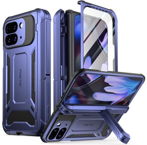 Poetic Spartan - Funda para Google Pixel 9 Pro Fold 5G, protección de bisagra, soporte, protección de grado militar, funda protectora resistente a prueba de golpes con protector de pantalla integrado,