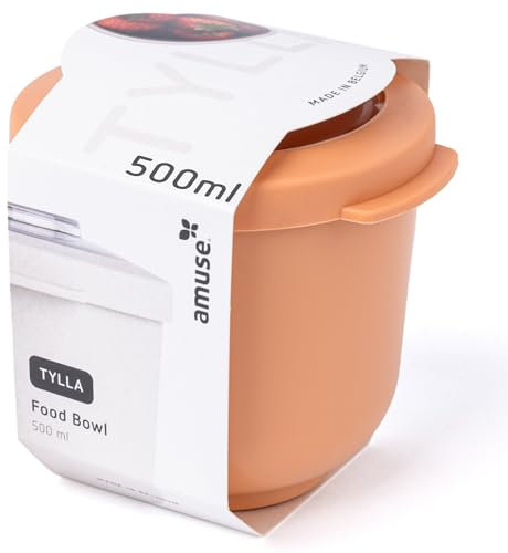Amuse Tylla Schüssel 500ml I luftdichte Frischhaltedosen mit Deckel für Meal Prep und Snacks I BPA-freie Vorratsdosen für Kinder und Erwachsene I kleine Gefrierdosen, spülmaschinengeeignet I Peach