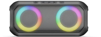 BUDI Altavoz inalámbrico TWS con sonido vívido y ranura para tarjeta TF, batería de 4000 mAh, audio para smartphone