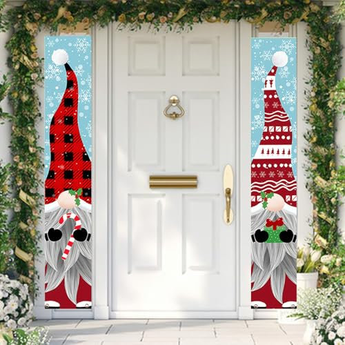 Banners Navideños, Pancarta y Banderas Colgantes, Carteles Decorativos para Hogar y Puerta, Interior y Exterior