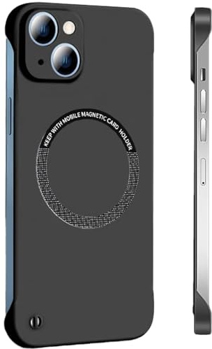 FAOMSEBS for iPhone 15 Plus Case, Borderless Bare Phone Feel Black | Compatible with MagSafe, Ultra Thin Lightweight Grip, Slim Fit, Heat Dissipation and Resilient Hard PC Cover for Daily, Game