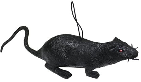 Black Rubber Halloween Fake Rat Toy Decoration Joke Prank Mouse Prop Trick 20cm