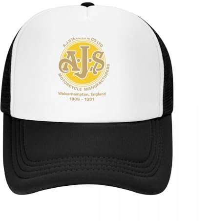 Atmungsaktiv Mesh Baseballmütze Sporthut Baseballkappe im Vintage-AJS-Motorraddesign individuell gestaltete Mütze Militärmütze Herrenmütze Kindermütze Luxusmütze für Herren Mädchenmützen für Herren