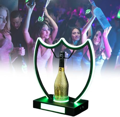 Wine Bottle Display Stand, LED Lighted Liquor Bottle Display Shelf, Bar Liquor Bottle Display Rack, Champagne Display Ace of Spades Bottle Holder, Bottle Service Sign,B