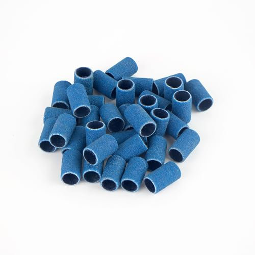 Schleifkappen Nagelfräser 100 Stück Schleifhülsen Nagelfräser 180#240#Korn Schleifbaender Nagelfräser mit Nagelbohrer Aufsätze für Nagelfräser für Maniküre Pediküre