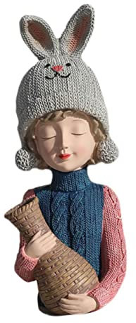 PRETYZOOM Élégant Vase À Fleurs en Résine Adorable Statue De Fille pour La Décoration De Bureau Et De