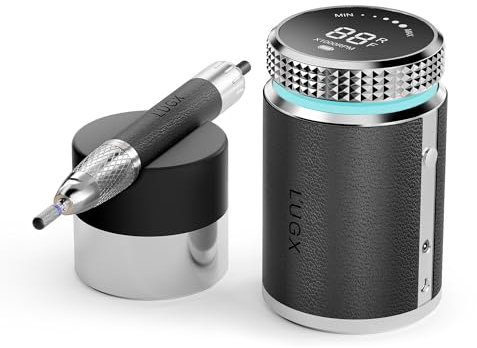 L'UGX Rechargeable Nail Drill Professional Waterproof Electric Nail Efile 35000RPM, Portable Nail Drill Machine for Gel Nails, Manicure and Pedicure E File Kit for Home & Salon Use Black