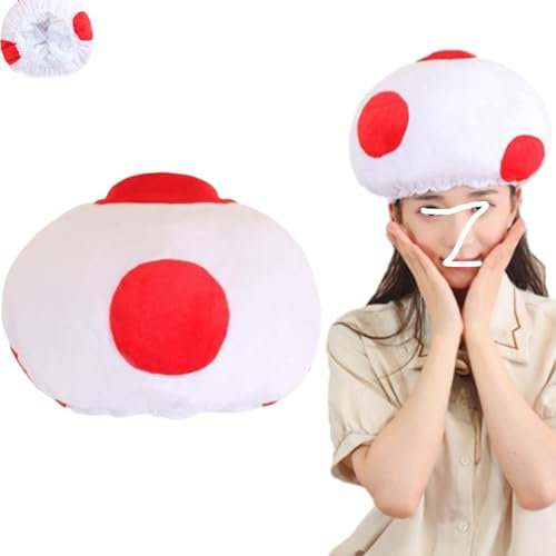 Verspielter Pilzhut, einzigartiges Kostümhut, Accessoire für Männer, Frauen, Kinder, Cosplay, Verkleidungen,Kreativer Pilzhut Bequemer Heagear Verstellbare Kopfbedeckung Für Halloween Kostüme