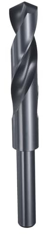 sourcing map 18mm Drill Bit 1/2 Reduced Shank Round 4341 High Speed Steel Nitriding Black 118° Standard Point for Plastic Wood Copper Aluminum Iron Medium Soft Metal
