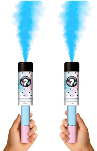 Zenda Club® - Juego de 2 humos de humo azul a mano para Gender Reveal – Baby Shower Boy – 45s de humo – Disparo de mecha – Envío gratuito en 48H