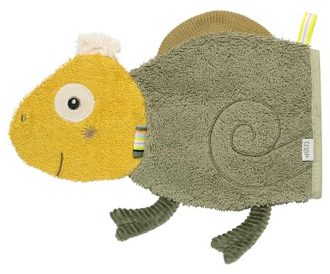 Fehn Waschhandschuh Chamäleon – Waschlappen mit Tiermotiv für fröhlichen Badespaß – saugstark & kuschelweich – für Babys und Kinder ab 0+ Monaten