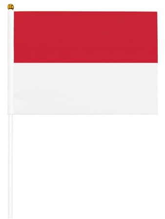 Drapeau de Monaco en polyester avec mât en plastique pour événements et décoration