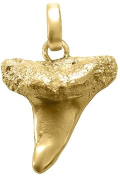 My Gold Damen & Herren Hai Zahn Anhänger (Ohne Kette) 925 Sterlingsilber - mit Vergoldung Massiv 22mm x 17mm Shark Gold A-06179-S901