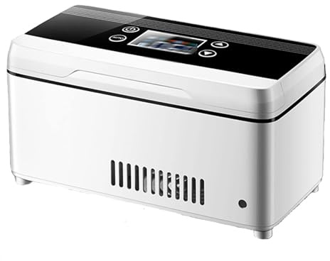 Glacière à Insuline Portable avec Écran LCD - Réfrigérateur Médical Rechargeable pour Diabétiques, Autonomie 10H, Contrôle 2-8°C, Transport Maison/Voiture (3 Stylos + 6 Flacons)