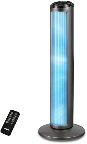 Air Pro 30 Tower Fan SmartVoice™ Control Oscillating Bladeless Fan with Remote - Tall Compact 3 Speeds Quiet 50W Motor Cooling Fan - Floor Standing Fan for Home Office - LED Display 15 Hour Timer