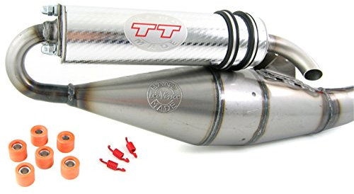 Leovince TT - Tubo di scappamento sportivo per Yamaha Aerox 50/Yamaha Aerox R/Yamaha Aerox Naked/Aerox 4, cromato
