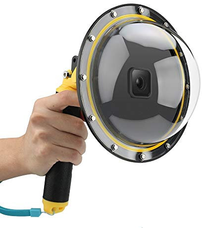 AFAITH Dome Port für Go Pro Kamera Zubehör, Unterwasser 6 Go Pro Dome Port Abdeckkoffer mit wasserdichtem Deckel Case + Floating Bobber Handle + Trigger für Hero 7/6/5 Black TM051