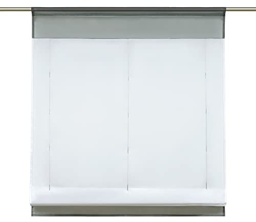Yujiao Mao 1er-Pack Bändchenrollo Hanna Tunnelzug Voile Raffrollo Vorhänge, Grau, H/B 120/60cm