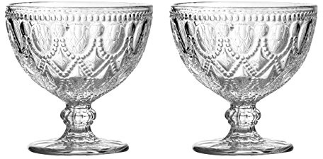 Premier Housewares Fleur Sundae Dishes, Clear Glass, 11 x 11 x 11 cm