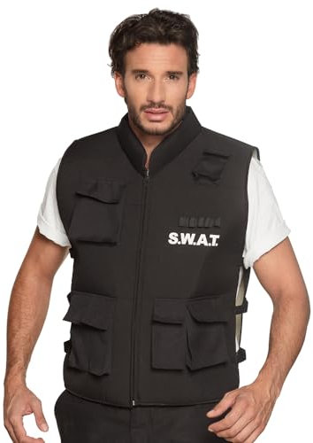 Boland 00489 - Kostüm Weste SWAT, L/XL, Polizei, Kommando, SEK, Karneval, Halloween, Fasching, Mottoparty, Verkleidung, Theater