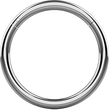Monster Piercing 14K massives Wei?Gold 18 Gauge - 6MM Durchmesser klassischer klappbarer Segment-Nasenpiercing-Ringschmuck