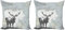 ABAKUHAUS Geweih Kissenbezug Set (2Stück), Hirsch Silhouette Grunge, doppelseitiges Digitaldruckdekor mit Reißverschluss, 50 cm, Grau schwarz