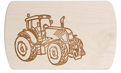 Frühstücksbrettchen Trecker Ahornholz natur Vesperbrerr Traktor Bauernhof Brink Holzspielzeug