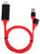 cigemay Cable USB a HDMI, 2 en 1 USB Macho/Hembra a Adaptador de Interfaz Multimedia HD Interfaz de teléfono a proyector/Monitor Cable Compatible con HDMI para iOS/Android (Rojo)(Rojo)