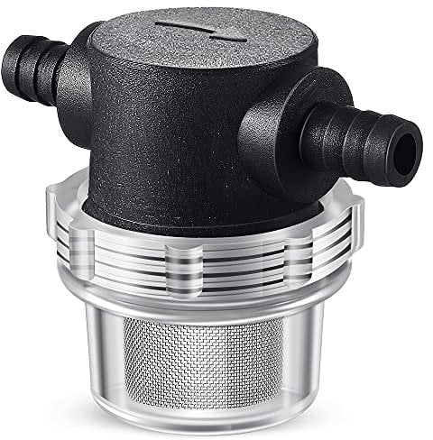 Dreyoo 1/2 Inches Water Pump Strainer, Compatible with 3/8 Inches Hose Barb in-Line Strainer Twist-On Pipe Sprayer Filter for Water Pump 12V DC 80 PSI RV Camper Marine Boat Lawn (1)
