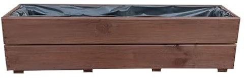 KENA D-27 Macetero de madera, jardinera para terraza o jardín, ya montada (palisandro, 90 cm)