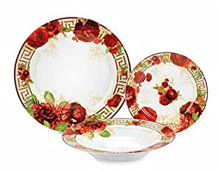 Fade Xmas Madame - Vajilla de 18 piezas de porcelana fina, calidad extra