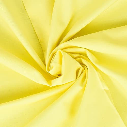Fashion Track Yellow Fabric Cotton by The Metre UK - 58 Inches / 147.5 cm Wide - 100% Cotton Fabric Plain - 60 Square - Available in 20 Colours and 5 Sizes (1 Metre, Yellow)