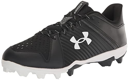 Under Armour Leadoff Herren-Baseballschuh mit niedrigem Gummi, geformt, (001) Schwarz/Schwarz/Weiß, 45.5 EU