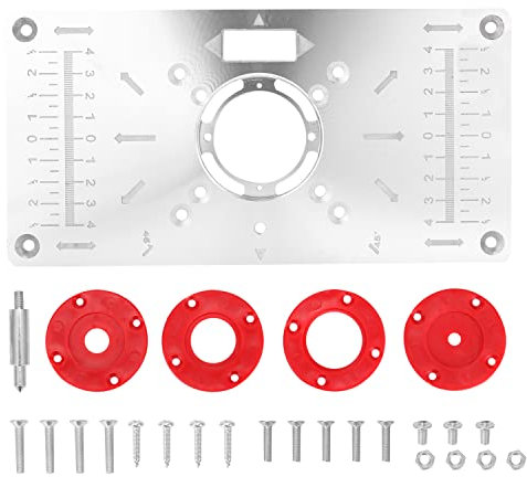 Multifunctional Aluminum Alloy Router Table Insert Plate Trimmer Engraving Machine Tool Woodworking Benches Woodworking Tools Only Compatible With Bosch GKF550 And Makita RT0700C