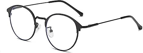 LIPIODOL Brille mit Blaulichtfilter Clear Rund Computerbrille ohne Sehstärke Blaulifilter Computer Brille UV400 Blaulicht Schutzbrille Retro Metallgestell Brillenfassung