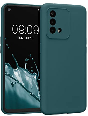 kwmobile Slim Case kompatibel mit Oppo A74 Hülle - Handyhülle aus Silikon in Petrol matt