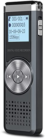KINPEE 16GB Portable MP3 Recorder - Digital Voice Recorder with Playback for Meeting, Lecture, Interview