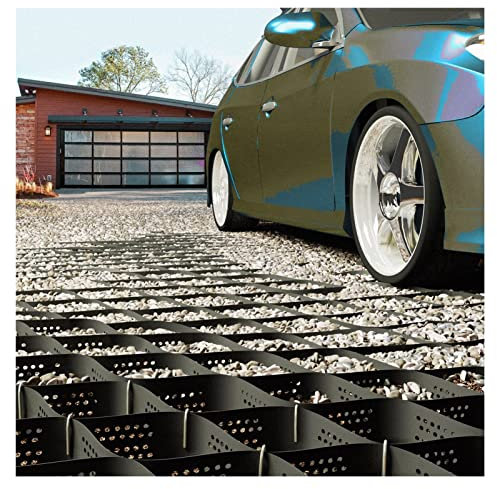 SRNSAEB Stabilisateur Gravier Gazon Dalle Stabilisatrice Grille de Sol pour Allée en Gravier, Système de Pavés Perméables en PEHD, Grille de Sol de Stabilisateur Pliable Flexible, Facile À Couper