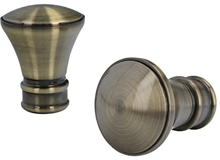 Sento Metall Zubehör für Ø 19 mm Gardinenstangen in Messing Antik Ø 19mm 2x Endstücke Pryma