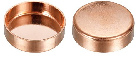 sourcing map Kupfer Endkappe Rohr Schweißanschluss 35mm für Wasserleitung HVAC Pack von 2