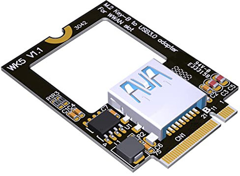 JMT Tarjeta de red sin cable M.2 B Key a Wi·Fi, convertidor USB 3.0 SSD NGFF 3042, ranura 4G para ranura WWAN