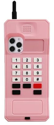 SGVAHY Schutzhülle für iPhone 14, niedlich, Retro, klassisch, kreative Handyform, weiches Silikon, stoßfest, für Damen und Mädchen, Rosa
