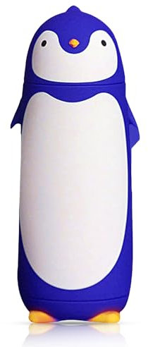 Water Bottle,300ML 10.56Oz Penguin Flask,Cute Cartoon Penguin Water Bottle Portable Cute Double Layer Mug Travel Cup Penguins Stainless Steel Vacuum Insulated Tumbler for Hot and Cold Drink