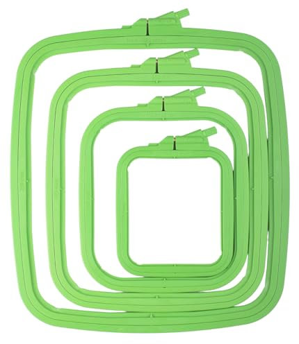 Nurge Quadratischer Stickrahmen aus Kunststoff, 4-teilig, Kreuzstichrahmen, Stanznadelrahmen (4 Stück)