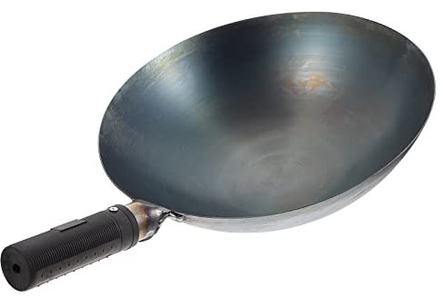 Lurrose 1stk Wok Metall Hot Pot Outdoor Kochen Pan Kochtopf Edelstahl Grillpfanne Mit Bratgriff Outdoor-kochpfanne Topf Aus Edelstahl Spanisch Paella- Pfanne Eisen Stahlpfanne Antihaft